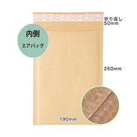 【小箱売】クッション宅配封筒 DVDサイズ(クラフトプチ)190×260+50mm(12×5) 60枚入 1190105 1箱(60枚)（直送品）