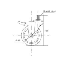 アズワン PROFACE 静音キャスター ストッパー付き、無し4個セット 67-8167-79 1セット（直送品）