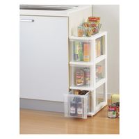 ASTAGE ピットスリムストッカー 3段 ホワイト 430819 1個（直送品）