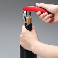 貝印 ワインオープナー コルク抜き 栓抜き ソムリエナイフ レッド DH8221 1個