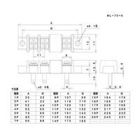 サトーパーツ 貫通型端子台 はんだ付け用 250Vー10A 2極 ML-70-A-2P 1個 63-3147-82（直送品）