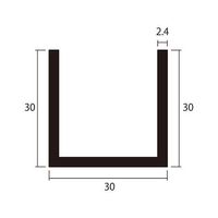 ハイロジック アルミチャンネル 2m 2.4×30×30mm シルバー 2本組 62-4882-64 1組(2本)（直送品）