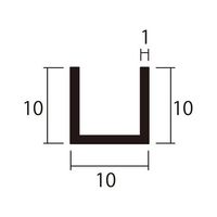 ハイロジック アルミチャンネル 1m 1.0×10×10mm シルバー 4本組 62-4878-60 1組(4本)（直送品）