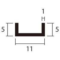 ハイロジック アルミチャンネル 1m 1.0×11×5mm シルバー 4本組 62-4878-63 1組(4本)（直送品）