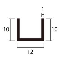ハイロジック アルミチャンネル 1m 1.0×12×10mm シルバー 4本組 62-4878-64 1組(4本)（直送品）