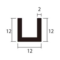 ハイロジック アルミチャンネル 1m 2.0×12×12mm シルバー 4本組 62-4878-65 1組(4本)（直送品）