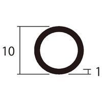 ハイロジック アルミ丸パイプ 2m 1.0×10mm シルバー 2本組 62-4882-81 1組(2本)（直送品）