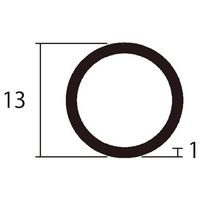 ハイロジック アルミ丸パイプ 2m 1.0×13mm シルバー 2本組 62-4882-83 1組(2本)（直送品）