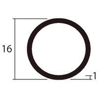 ハイロジック アルミ丸パイプ 2m 1.0×18mm シルバー 2本組 62-4882-86 1組(2本)（直送品）