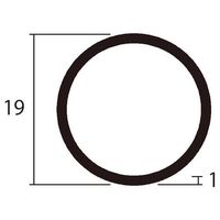 ハイロジック アルミ丸パイプ 2m 1.0×19mm シルバー 2本組 62-4882-87 1組(2本)（直送品）