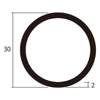 ハイロジック アルミ丸パイプ 2m 2.0×30mm シルバー 2本組 62-4882-91 1組(2本)（直送品）
