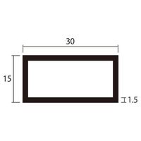 ハイロジック アルミ角パイプ 2m 1.5×15×30mm ステンカラー 2本組 62-4881-52 1組(2本)（直送品）