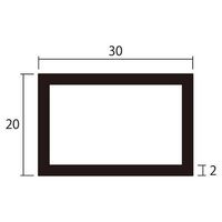 ハイロジック アルミ角パイプ 1m 2.0×20×30mm ブロンズ 4本組 62-4877-59 1組(4本)（直送品）
