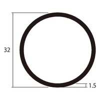 ハイロジック アルミ丸パイプ 2m 1.5×32mm シルバー 2本組 62-4882-92 1組(2本)（直送品）
