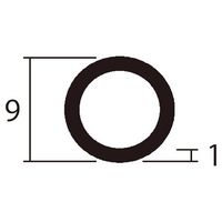 ハイロジック アルミ丸パイプ 1m 1.0×9mm シルバー 4本組 62-4878-99 1組(4本)（直送品）