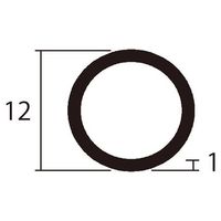 ハイロジック アルミ丸パイプ 1m 1.0×12mm シルバー 4本組 62-4879-02 1組(4本)（直送品）