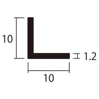 ハイロジック アルミアングル 1m 1.2×10×10mm ブロンズ 4本組 62-4875-89 1組(4本)（直送品）