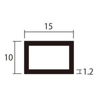 ハイロジック アルミ角パイプ 1m 1.2×10×15mm シルバー 4本組 62-4877-27 1組(4本)（直送品）