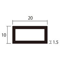 ハイロジック アルミ角パイプ 1m 1.5×10×20mm シルバー 4本組 62-4877-29 1組(4本)（直送品）