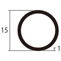 ハイロジック アルミ丸パイプ 1m 1.0×15mm シルバー 4本組 62-4879-04 1組(4本)（直送品）