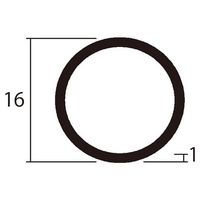 ハイロジック アルミ丸パイプ 1m 1.0×16mm シルバー 4本組 62-4879-05 1組(4本)（直送品）