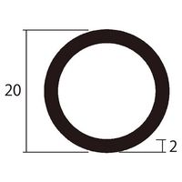 ハイロジック アルミ丸パイプ 1m 2.0×20mm シルバー 4本組 62-4879-08 1組(4本)（直送品）