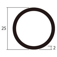 ハイロジック アルミ丸パイプ 1m 2.0×25mm シルバー 4本組 62-4879-10 1組(4本)（直送品）