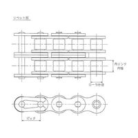 江沼チヱン製作所 EK80Dー2列 リベット形 ローラーチェーン EK80D-2 RP 120L DCJ 1本 65-1994-83（直送品）