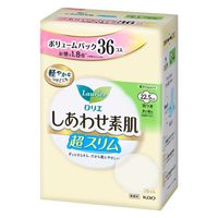 【生理用品】 ナプキン 超スリム多い昼用22.5cm羽つき ロリエ しあわせ素肌 ボリュームパック 1セット（1パック（36個入）×5）花王