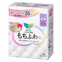 【生理用品】 ナプキン 特に多い昼用 25cm 羽つき ロリエ しあわせ素肌 もちふわfit ボリュームパック 1セット（1パック（26個）×5）花王