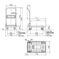 ハマコSS 折りたたみハンドル樹脂台車 KPP-151Y 1台（直送品）