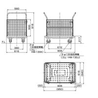 ハマコSS 両袖ハンドル網付き樹脂台車 KPP-307Y 1台（直送品）
