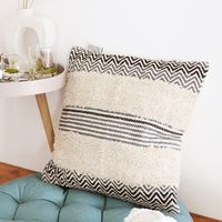 ヘリンボーンクッションカバー ブラック LAKOLE/ラコレ