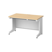 プラス スチールOAデスク フラットライン＋(プラス) 平机 引出付 メープル天板/ホワイト脚 幅1200×奥行700×高さ720ｍｍ 1台(2梱包)