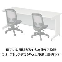 プラス スチールOAデスク フラットライン＋(プラス) 平机 引出無し メープル天板/ホワイト脚 幅2000×奥行700×高さ720ｍｍ 1台(3梱包)