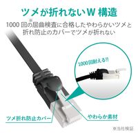 LANケーブル CAT6A準拠 爪折れ防止 フラット 10M ブラック ECLD-GFATBK100 エレコム 1個（直送品）