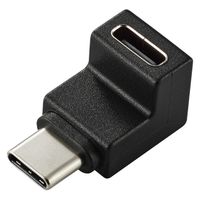 USB-C L字変換アダプタ 縦向き TypeCポート-TypeCプラグ ブラック MPA-CFCMLAD02BK エレコム 1個