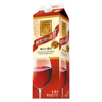 サントリー 酸化防止剤無添加のおいしいワイン。糖質30％オフ 赤 1.8L 1セット（1本×6） 紙パック