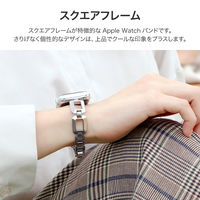 Apple Watch 38/40/41/42mm バンド 「CORVIN」 スクエアメタルバンド シルバー（直送品）