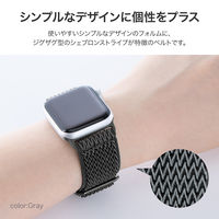 Apple Watch 42(Series 1、2、3)/44/45/46/49mm バンド  ストレッチナイロンバンドA グレー（直送品）