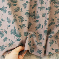 Modern Field モダンフィールド 綿麻プリント 花柄 プリント生地 パープルグレー 巾約108cm×7mカット IBK99201-（直送品）