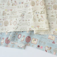 スーちゃんコレクション Sunbonnet Sue ソーイング プリント生地 ブルー 巾約110cm×1mカット NCM25000-F-1M（直送品）