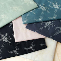 綿ローン 両耳スカラップ刺しゅう生地 巾約100cm×4m切売カット A オフホワイト TM8804-A TM8804-A-4M（直送品）