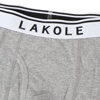 メンズ コットンロゴ無地ボクサーパンツ 杢グレー S LAKOLE/ラコレ
