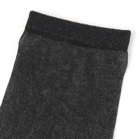 レディース シアーラメクルーソックス ブラック 23～25cm LAKOLE/ラコレ