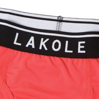 メンズ ビビット無地ロゴボクサーパンツ 朱赤 M LAKOLE/ラコレ