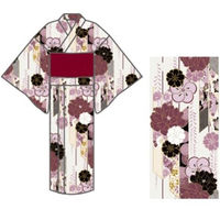 ブルーメイト 小紅梅浴衣 婦人 綿100% 2点セット ローズ フリーサイズ 17402L PK4 F 1着（直送品）