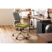 東谷 ROOM ESSENCE クレコ オフィスチェア グリーン×ホワイト OFC-50GRW 1台（直送品）