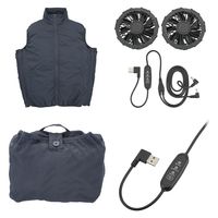 オーム電機 ファン付きベスト フリーサイズ ネイビー 08-1419 1個（直送品）