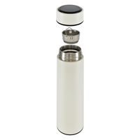 オーム電機 温度がわかるステンレスボトル 430ml ホワイト 08-0726 1個（直送品）